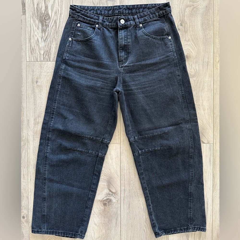 Women’s Black Barrel Leg Jeans